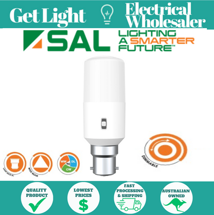 SAL LT409TC-B22D | 9W Dimmable BC LED Lamp Tri Colour 3K/4K/6K  SALLT409TC/B22D