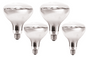 4 x R125 Bathroom Instant Heat Lamp Globe 240V E27 275W Clear Infrared Reflector