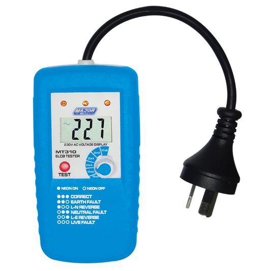 Major Tech MT310 - Socket ELCB Tester - Earth Leakage Tester - Australian Plug