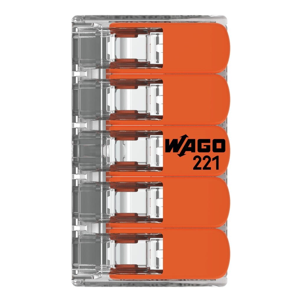 WAGO JAR - 25PACK - 4mm 5 Conductor Compact Splicing Connector | 221-415