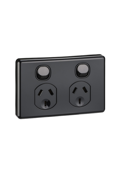 Clipsal by Schneider Electric CLIPSAL Classic C2025-BK | 10 amp Double Power Po