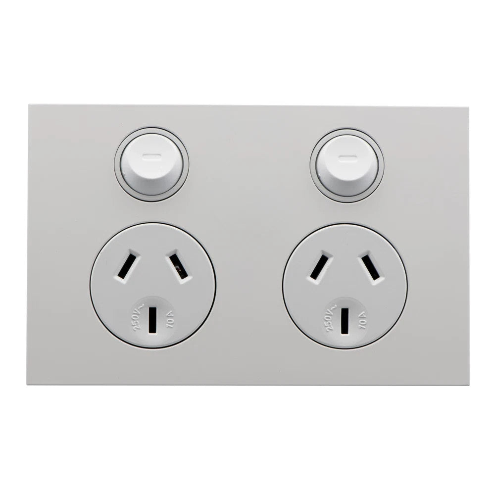 Clipsal Saturn ZEN Double Powerpoint White - Z4025-ZW