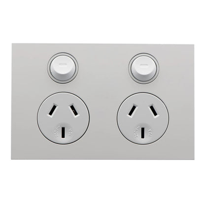 Clipsal Saturn ZEN Double Powerpoint White - Z4025-ZW