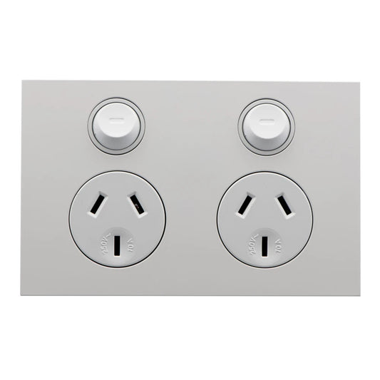 Clipsal Saturn ZEN Double Powerpoint White - Z4025-ZW