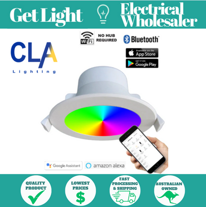 CLA LED SMART DOWNLIGHT 9W SMTNOVA1, WHITE ROUND DIMMABLE TRI-CCT & RGB