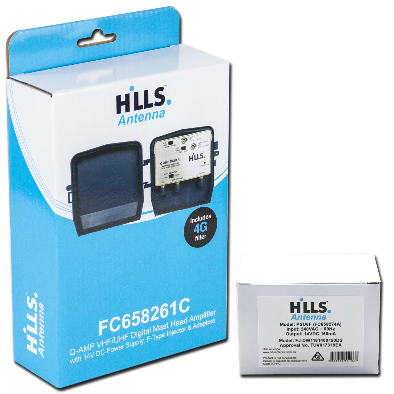 Hills Antenna Q-Amp 4G Masthead Amplifier with PSU6F - FC658261C
