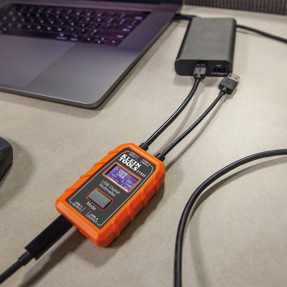 KLEIN TOOLS ET920 USB-A USB-C Digital Voltage Current Power Meter