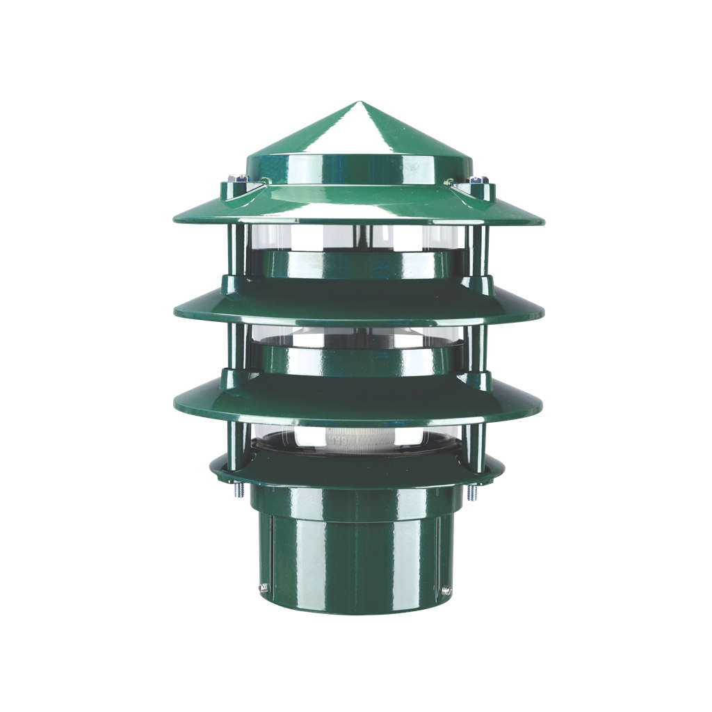 DOMUS BL-100 THREE TIER GARDEN BOLLARD POST LIGHT HEAD BLACK GREEN WHITE BEIGE 3