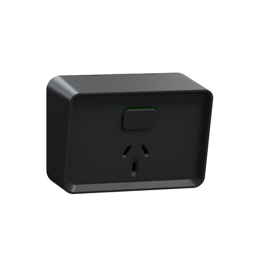 Clipsal Iconic Outdoor Single Weatherproof Powerpoint Black | O3015-BK