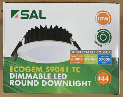 X 48 SAL 10W DIMMABLE LED DOWNLIGHT KIT S9041TC WH ECOGEM TRI COLOUR -BRAND NEW