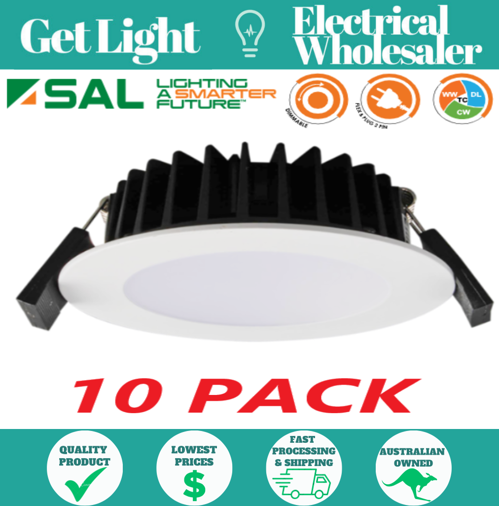 10 PACK SAL Ecogem S9041 TC WH Downlight Kit 92mm CutOut TriColour 10 Watt