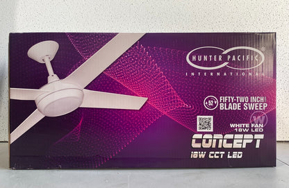 HUNTER PACIFIC CEILING CONCEPT AC FAN WITH 18W CCT LED LIGHT 52" - CL506