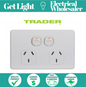Trader Flat Cat FLPP2G - Slimline 10 amp Double Power Point - White