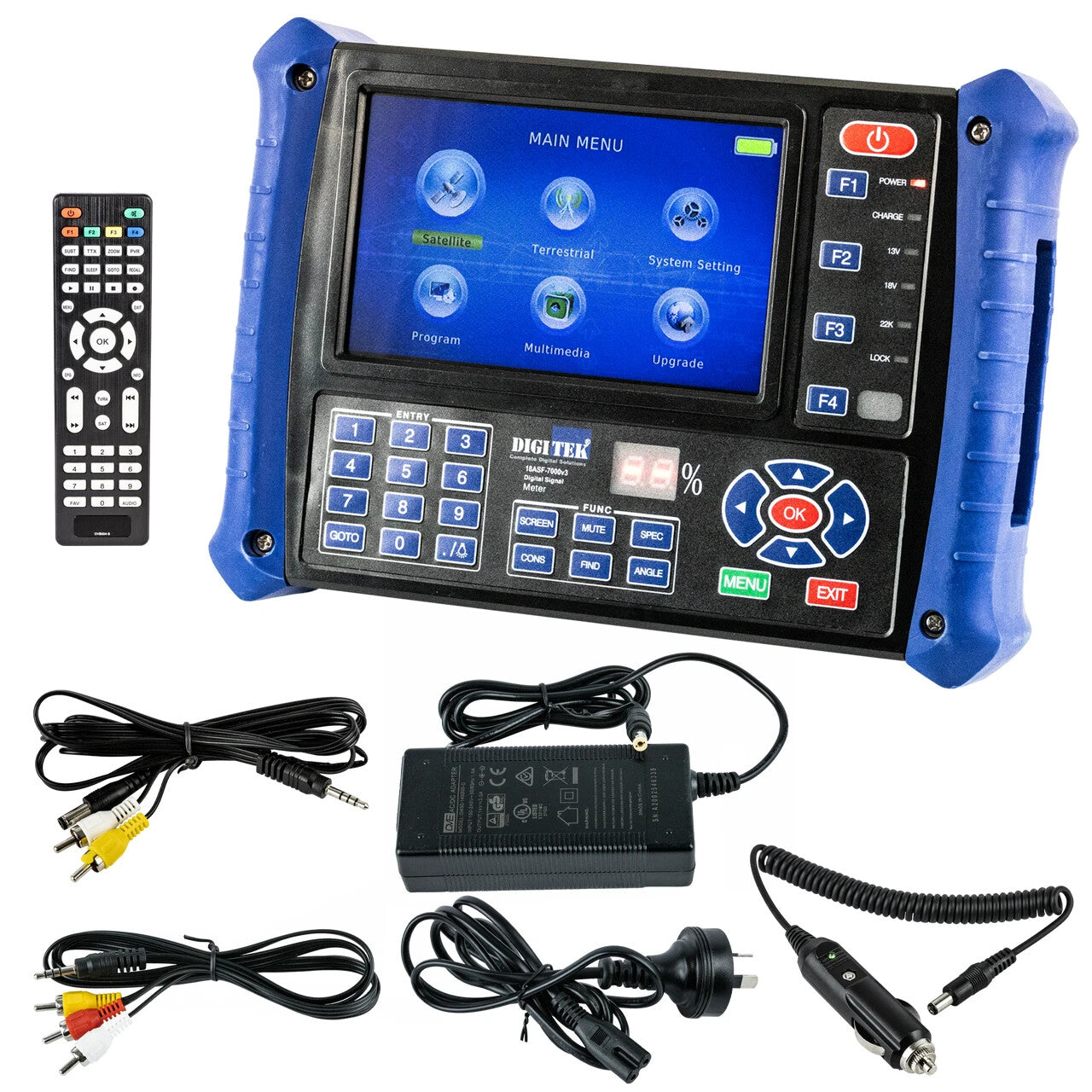 DIGITEK 18ASF-7000v3 Digital TV and Satellite Signal Meter DVB-S, DVB-S2 & DVB-T