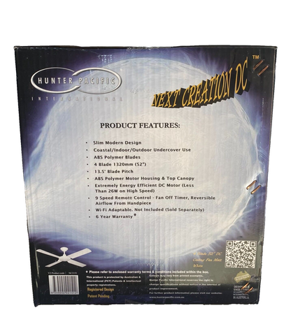 Hunter Pacific Next Creation V2  DC - 4 Blade - 52" - Matt White + Remote NC2151