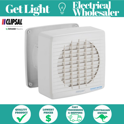 Clipsal Airflow 7006AN  Wall Exhaust Fan, Axial, 150mm, Auto Switched