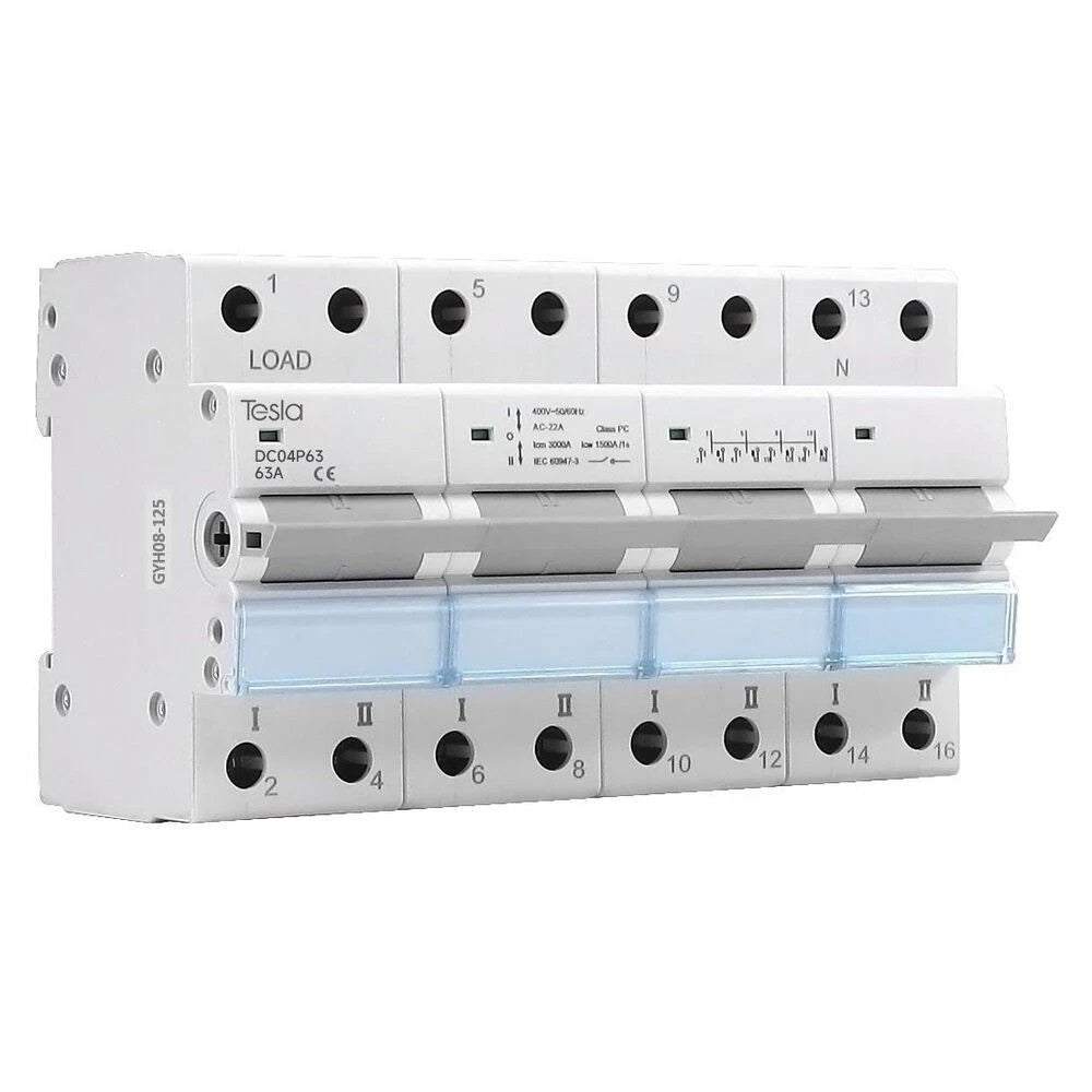 TESLA Changeover Transfer Switch 4P 63A for Din Rail Mount DCO4P63A