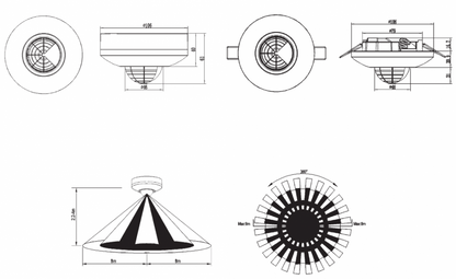 Trader OWPIR360RS - Sensor 360 Degree 8 Meter - Surface Mount OR Recessed