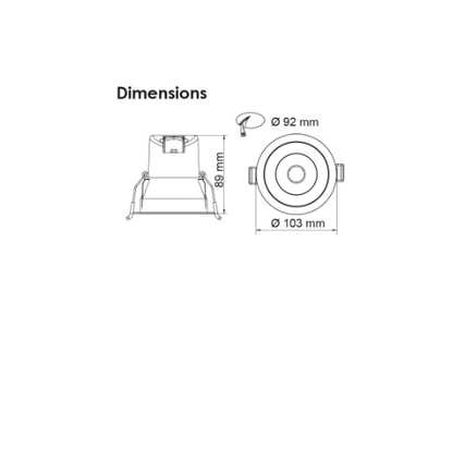 10 PACK - SAL S9068TC/WH Coolum Plus 9W LED Tri-Colour Downlight dimmable LED