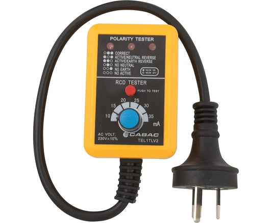 Cabac PowerPoint/GPO Tester - TEL1TLV2 + Safety Earth Leakage RCD TRIP
