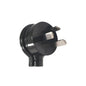 HPM 106/1BL 3 pin flat plug top, black, side entry, 10A 240V