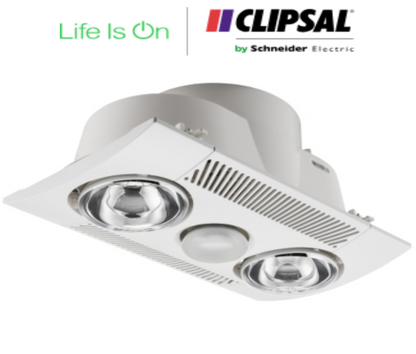 Clipsal Airflow Ensuite 3 In 1 Bathroom Heater Non-Ducted White | 6600ADS-WE