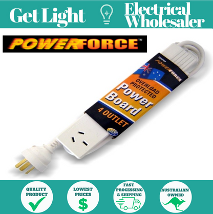 4 Outlet Power Board Overload Protection  With 1M Cable  - POWFWP