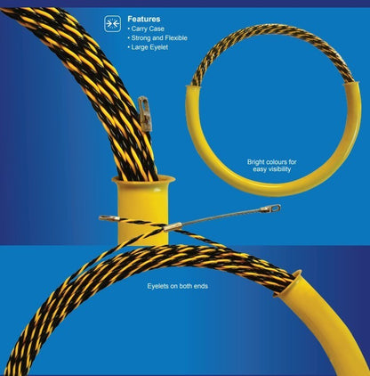 Ampere Snake Pull Through 6mm x 30m with PVC Holder Share - PTS-PVC30