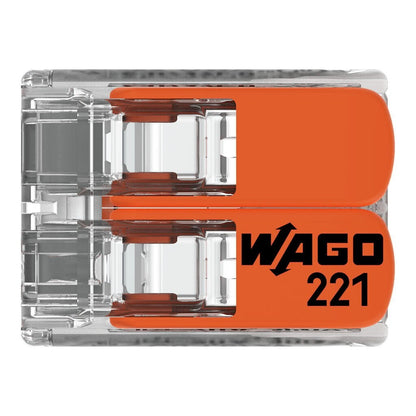 Wago 221-412 | 4mm² 2-Way Compact Splicing Connectors | Jar of 100