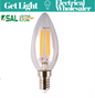 SAL LCA27E14D/C Candle Clear LED Bulb 4W Dimmable - E14 - Warm White 2700K 450Lm