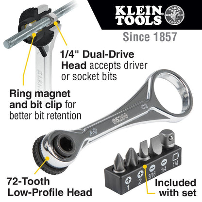 Klein Tools A-65200 Slim Profile Mini Ratchet Set, 5-Piece