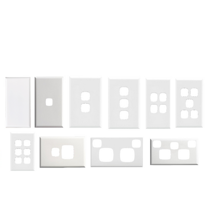 HPM Excel light switch and GPO cover plates, matt white