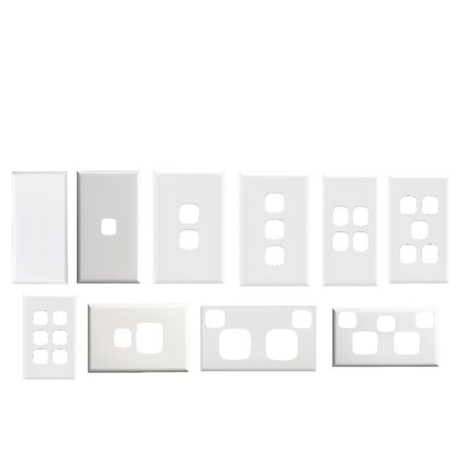 HPM Excel light switch and GPO cover plates, matt white