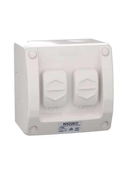 Clipsal Weather Protected Power Point Outlet Sockets + Switches  - Grey
