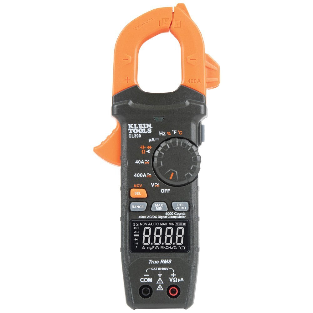 Klein Tools AC/DC Digital Clamp Meter 400 amp Auto Ranging - CL390