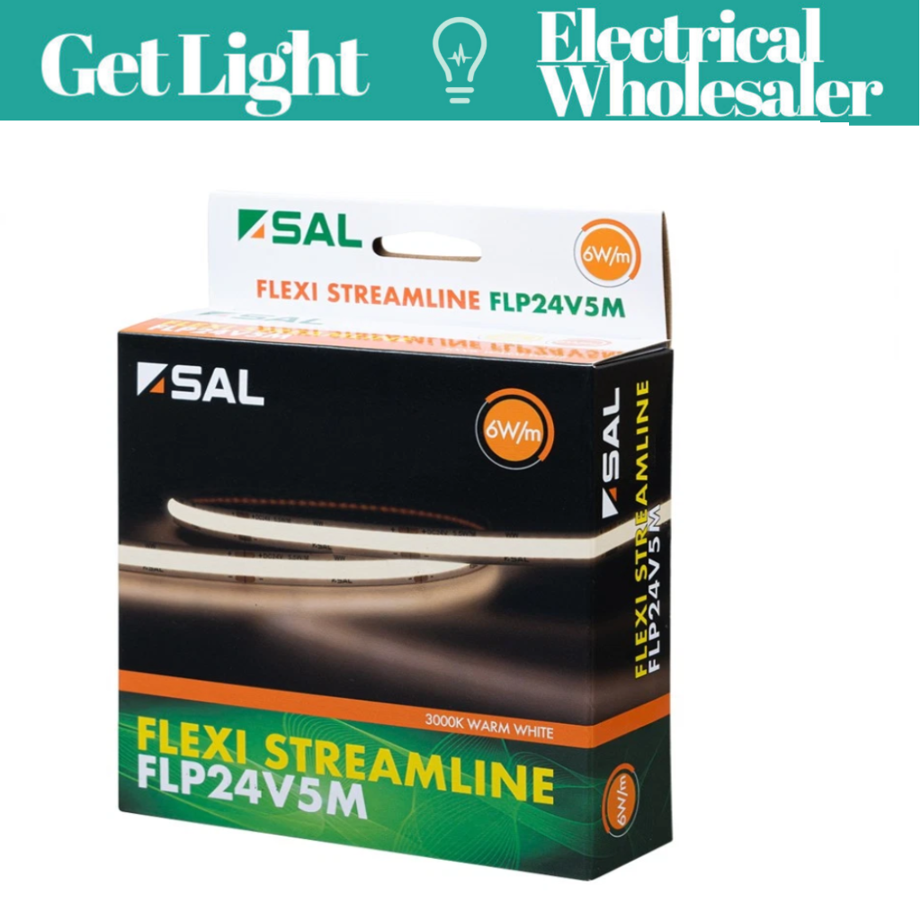 SAL Flexi Streamline 5 Metre LED Strip Kit 3000K Warm White | FLBP24V5M/WW