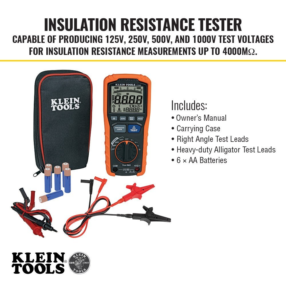 Klein Tools  Klein Tools ET600 | 1000V DC Digital Insulation Tester