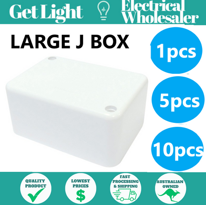 Large Electrical Junction Box with Connectors 95mm x 65mm x 45mm