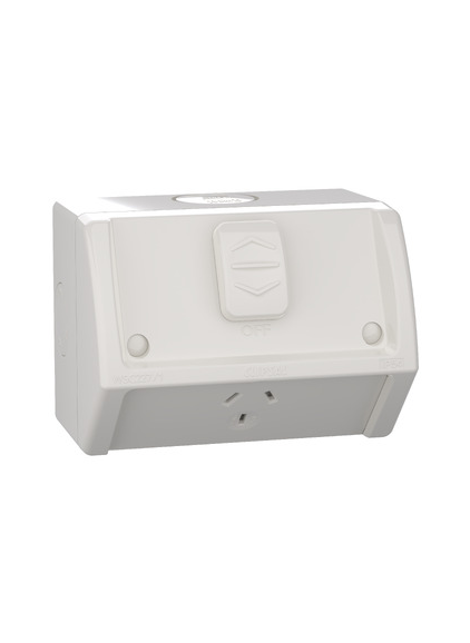 Clipsal Weather Protected Power Point Outlet Sockets + Switches  - Grey