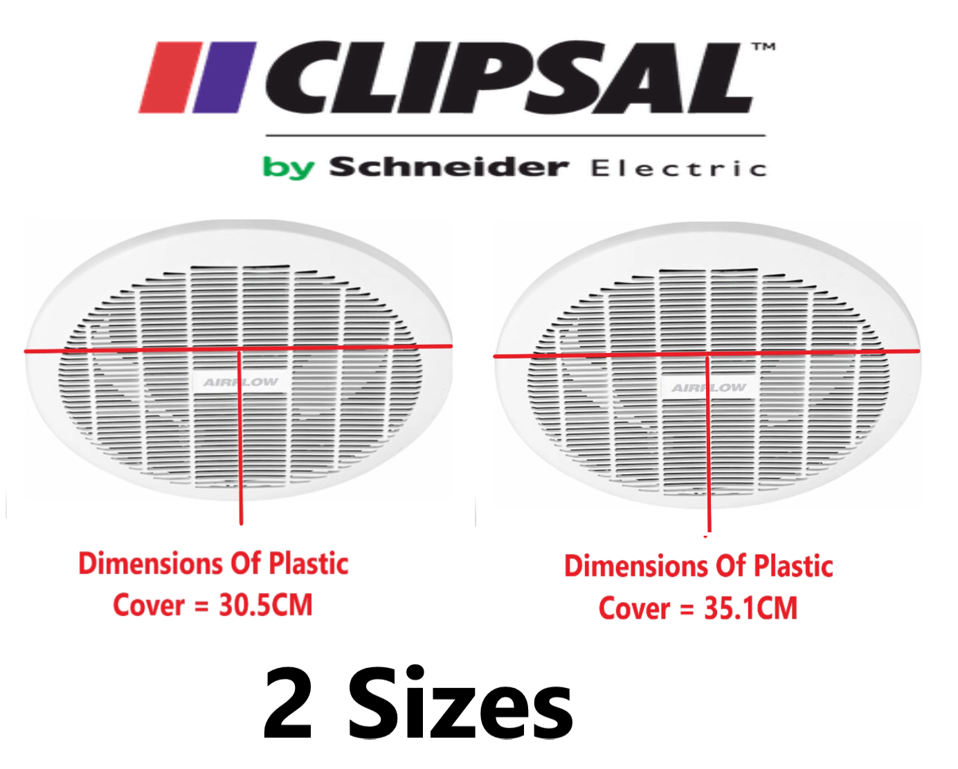 Clipsal Airflow Ceiling Exhaust Fan  240V - 2 SIzes CE200N & CE250N