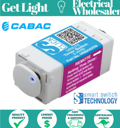 Cabac Minute Timer / Run On Timer Push button Switch 3 Wire - HNS440TM