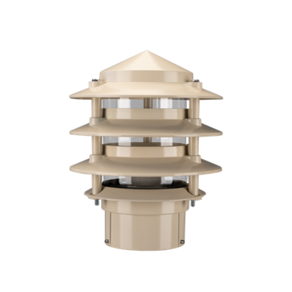 DOMUS BL-100 THREE TIER GARDEN BOLLARD POST LIGHT HEAD BLACK GREEN WHITE BEIGE 3