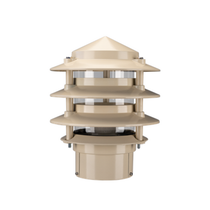 DOMUS BL-100 THREE TIER GARDEN BOLLARD POST LIGHT HEAD BLACK GREEN WHITE BEIGE 3