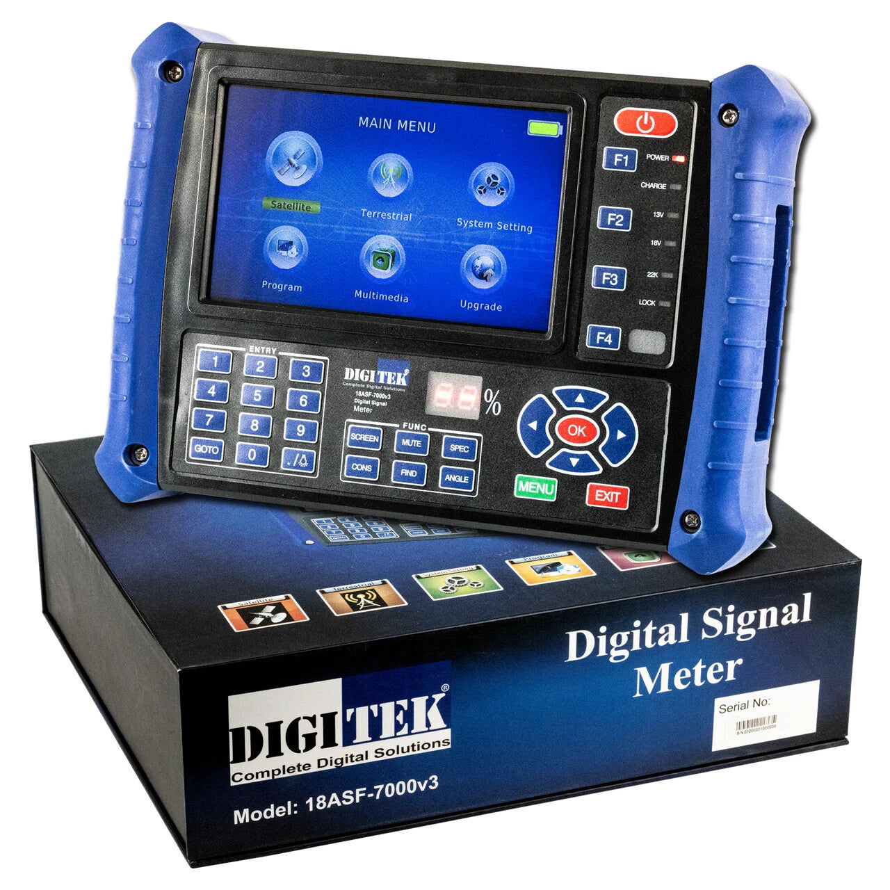 DIGITEK 18ASF-7000v3 Digital TV and Satellite Signal Meter DVB-S, DVB-S2 & DVB-T