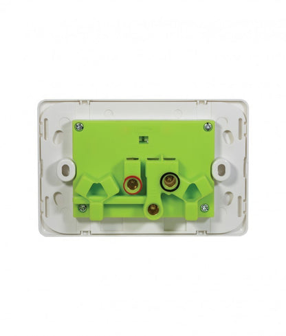 Trader Flat Cat FLPP2G - Slimline 10 amp Double Power Point - White