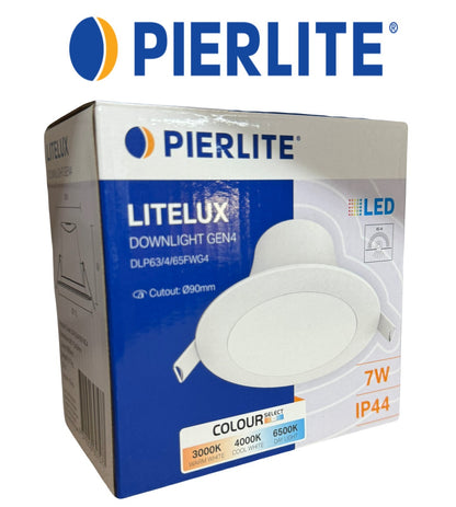80 Pack - Pierlite Litelux Downlight Gen 4 - 7W TRICOLOR - DLP63/4/65FWG4