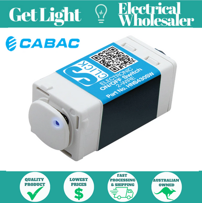 CABAC S-Click Electronic On / Off Mech Switch 2 Wire 240V Suits Clipsal HNS430SW