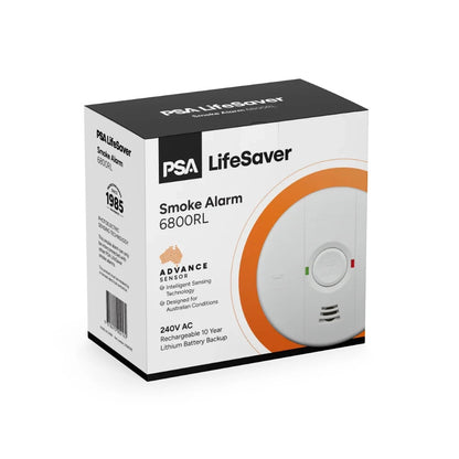 LIFESAVER 6800RL 240V Photoelectric Smoke Alarm + 10YR Lithium Batttery Backup