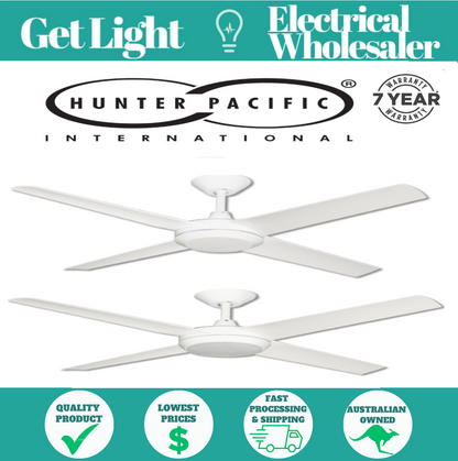 Hunter Pacific Concept AC 4 Blade Ceiling Fan 52" (132cm) White + Wall Control