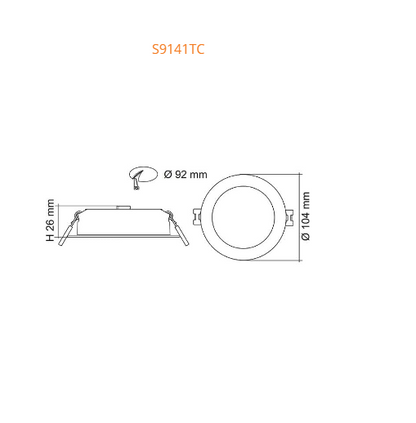 SAL  S9141TC2/WH Tradegem II 9W Dimmable LED Tri Colour Downlight Kit